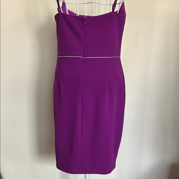 Selfie Leslie Size L Vibrant Purple Mini Dress with Rhinestone Straps - Picture 7 of 9